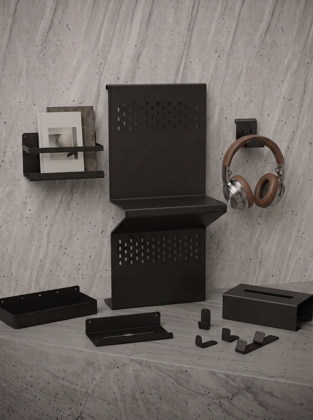 Handcrafted audio equipment on a workbench